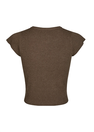 Todda knit tee Brown Melange Neo Noir 